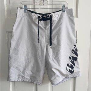 OAKLEY Men's White and Black Swim Board Shorts